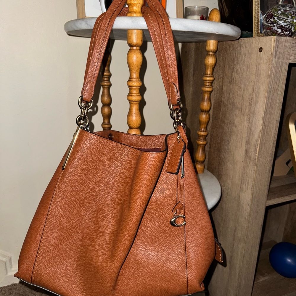 Coach Cognac  Leather Shoulder Bag
